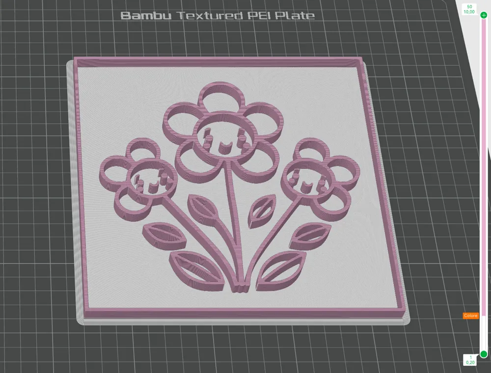 Clear Flowers Frame Ree Smiling Flowers Small Frame – Minimal 3D Decoration - Free 3D Print ...