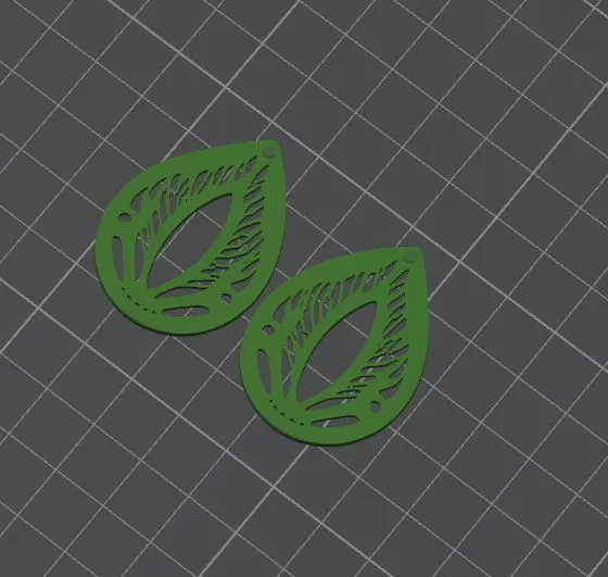 Aretes de hojas en forma de gota view 2