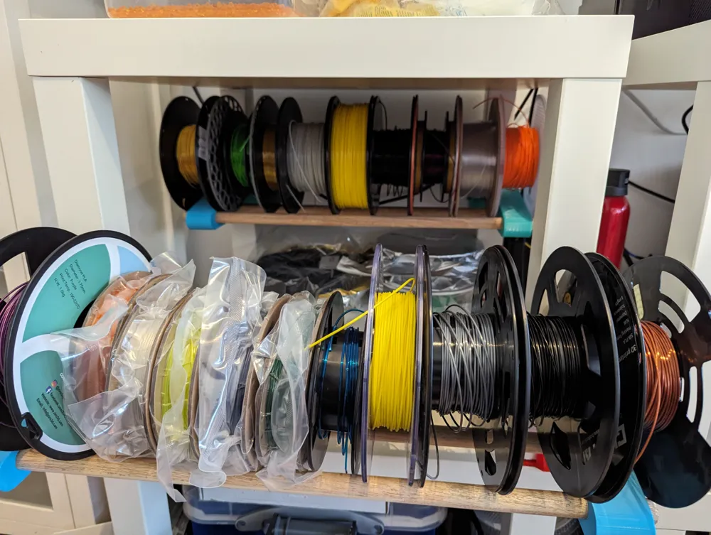 Ikea Lack Table Filament Spool Mount Rack by taylormadearmy - MakerWorld