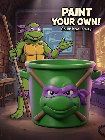 Letrero o emblema decorativo: Donatello – TMNT Paint Your Own Bucket — vista de referencia 2