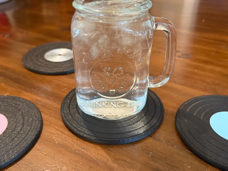 vinyl coasters x2
