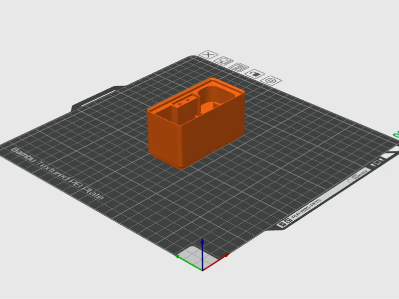 Gridfinity bin for complete hotend with screwholes