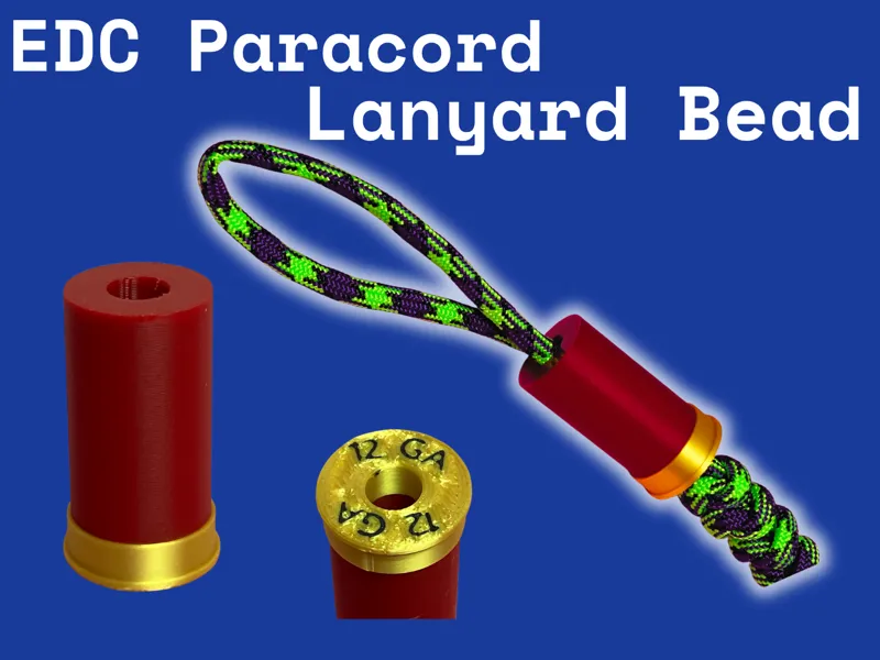 EDC Paracord Lanyard Bead Shotgun Shell Shaped