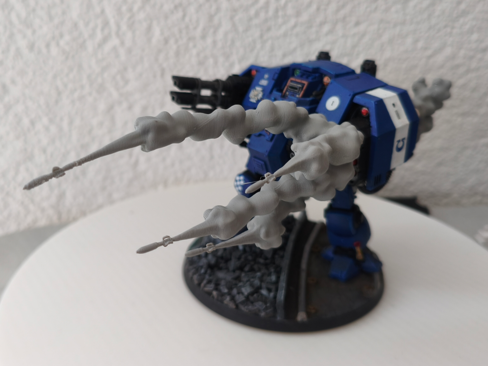 40k Dreadnought rocket effect with backblast