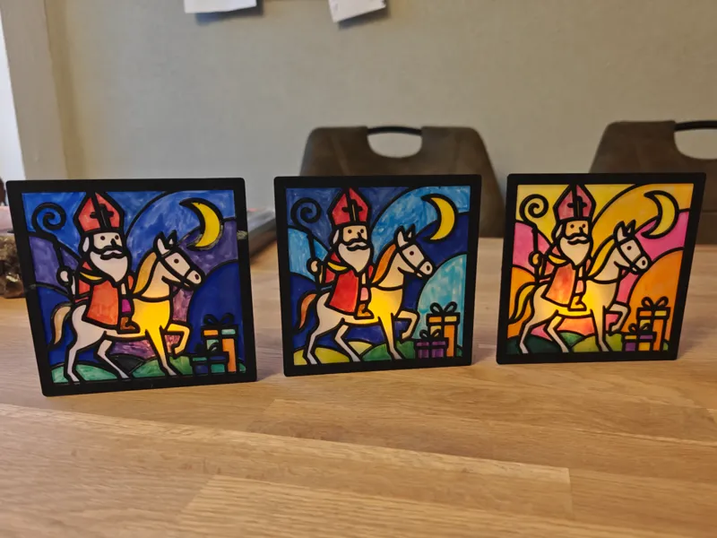 Sinterklaas Stained Glass Window Frame