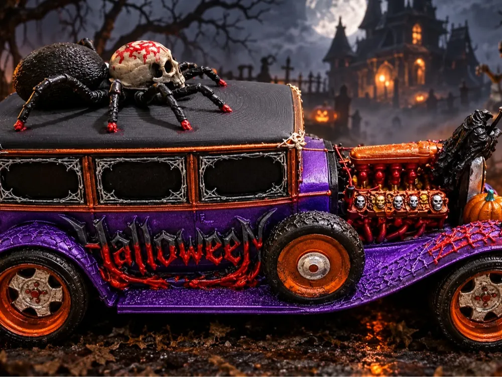 Hod-Rod Custom Car Halloween - Free 3D Print Model - MakerWorld