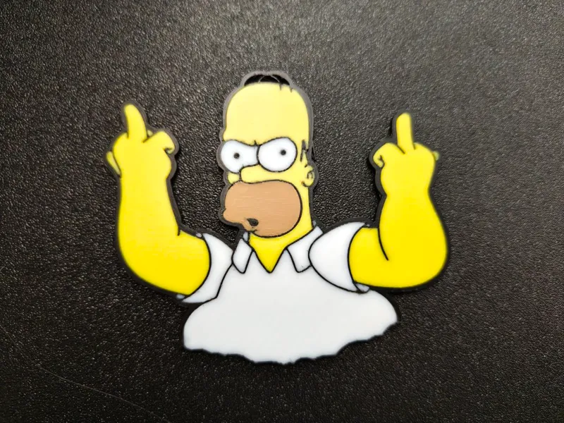 Homer Simpson Middle Finger (4 Colors) Art Funny