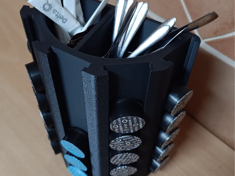 DeltaQ Capsule Organizer with Spoon & Sugar Holder