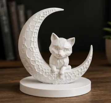 Modelo para impresión 3D: Cat one the Moon — vista de referencia 3