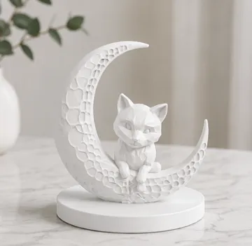Modelo para impresión 3D: Cat one the Moon — vista de referencia 2