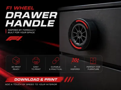 F1-Inspired Wheel Drawer Knob 