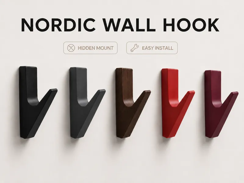 Nordic Minimalist Wall Hook – Hidden Mount Design