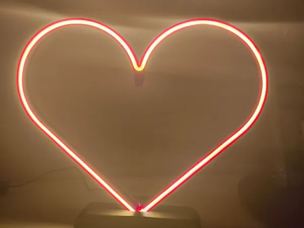 Lampe cœur LED sur pied