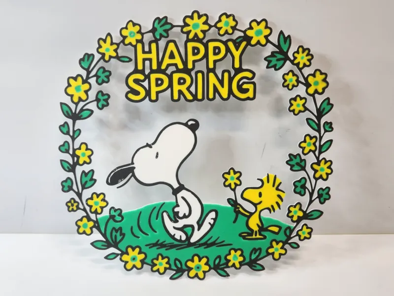 Snoopy & Woodstock Happy Spring Wreath Decoration