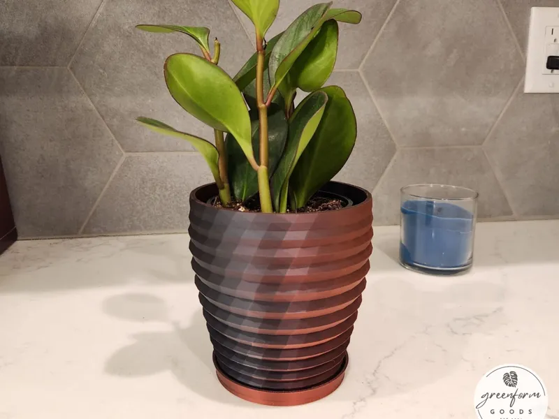 Geometric Planter with Subtle Twisting Rings