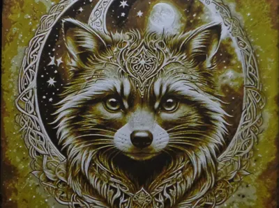 Hueforge Celtic Raccoon