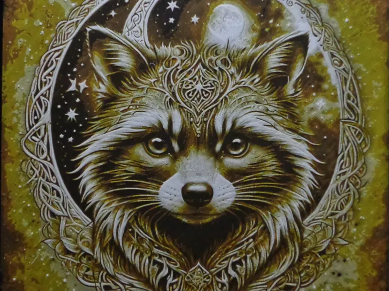 Hueforge Celtic Raccoon