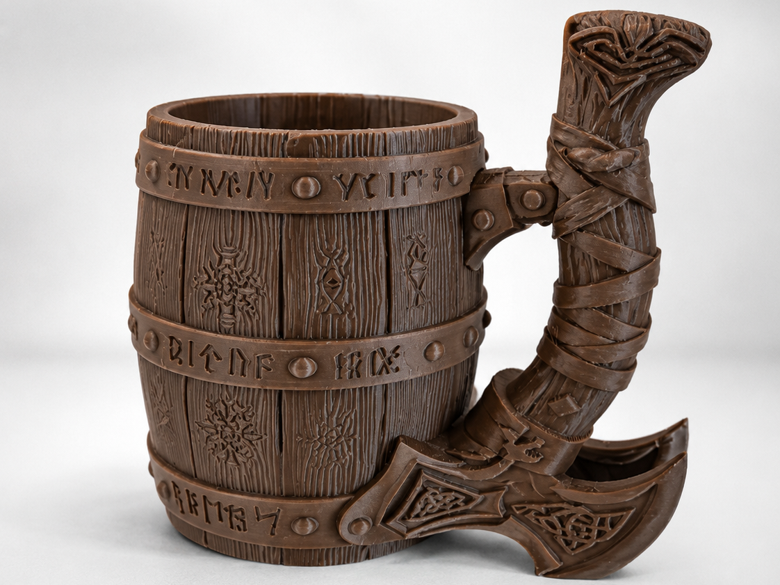Viking Can Holder Tankard with Axe Handle