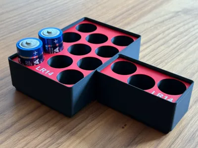 Gridfinity Bin LR14 battery holder
