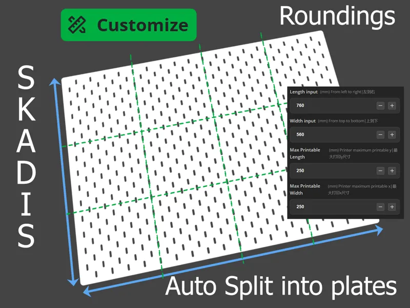 [AutoSplit] AnySize Skadis PegBoard with Rounding