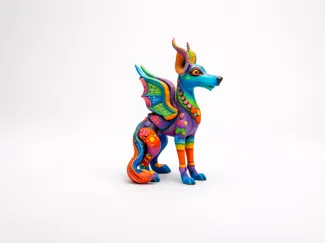 Alebrije Dragon Dog – Fantasy Figurine