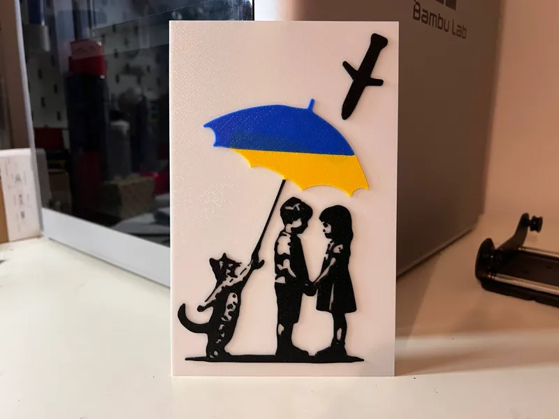 Banksy Style Lviv Artwork: Protecting Innocence UA