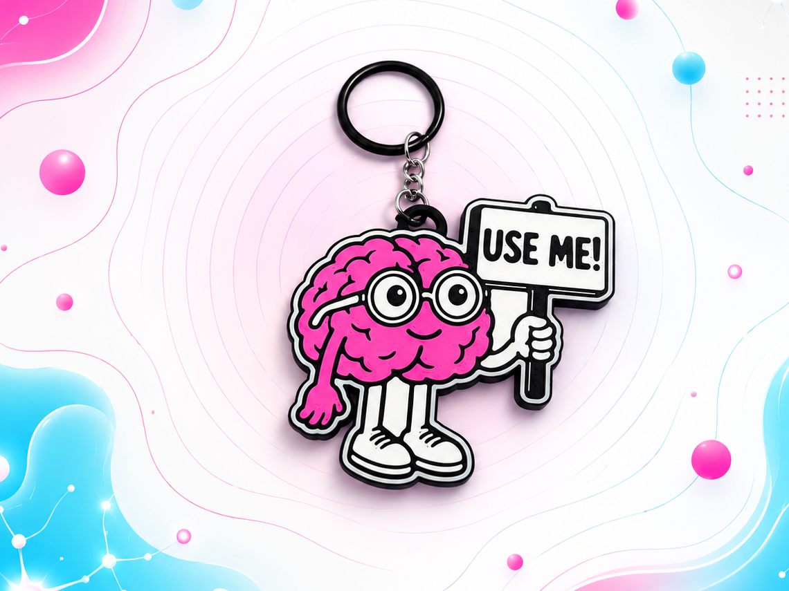 unique brain keychain