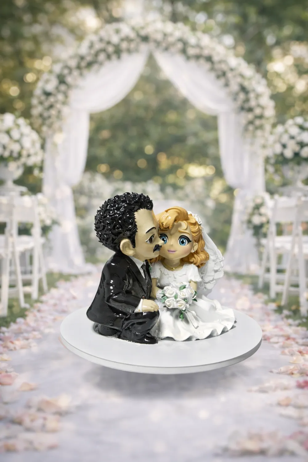 Cute Wedding Cake Topper Bride & Groom - Free 3D Print Model - MakerWorld