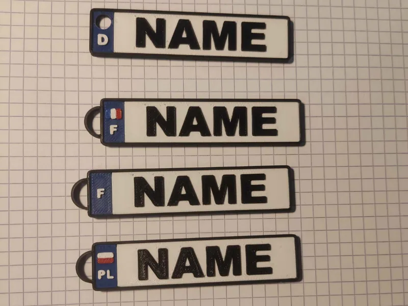 Customizable European License Plates Keychain