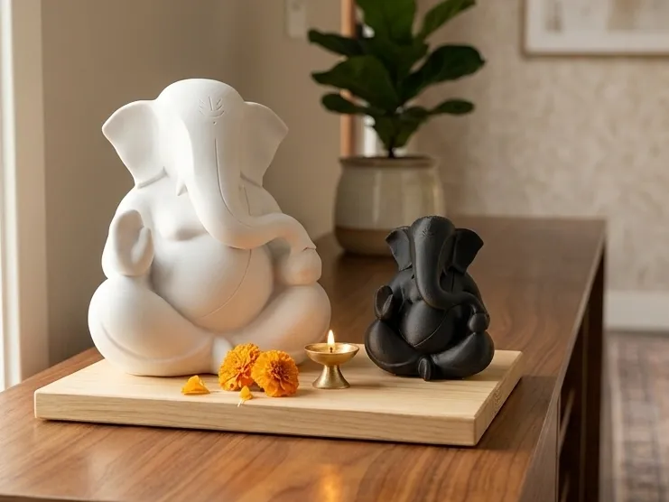 Figura decorativa: Ganesha statue - Minimalist/elegant design. Referencia del modelo original.
