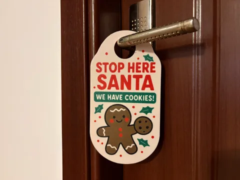 Santa Stop Here – Christmas Door Sign