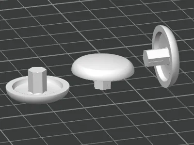 PVC Door Hinge Cover Cap 10mm with 5mm insert