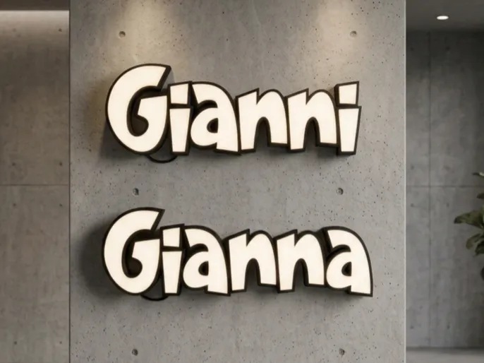 Insegna Led Nome 3D-Custom Lightbox-Gianni-Gianna