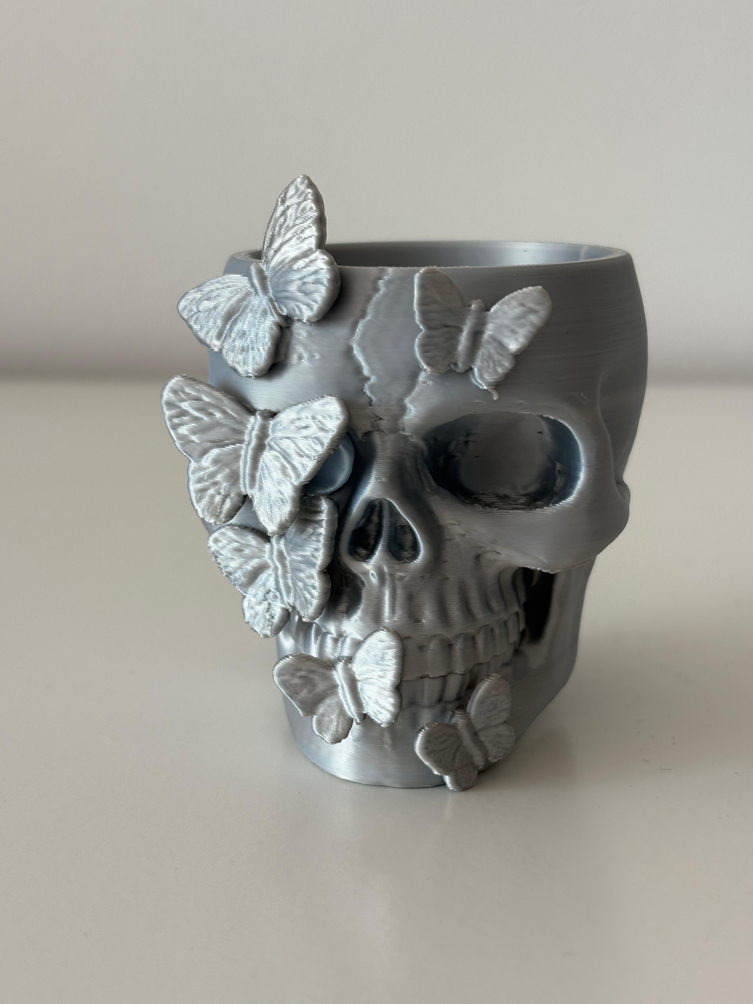 Miniatura 1 do modelo 3D Butterfly Skull Planter & Organizer