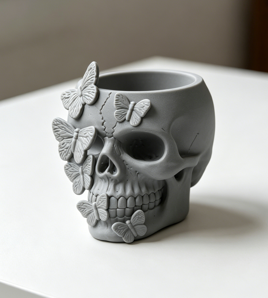 Miniatura 3 do modelo 3D Butterfly Skull Planter & Organizer