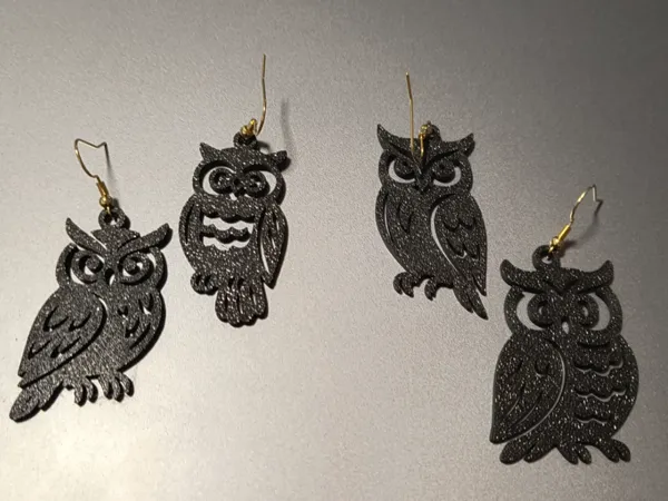 4 boucles d'oreilles chouette