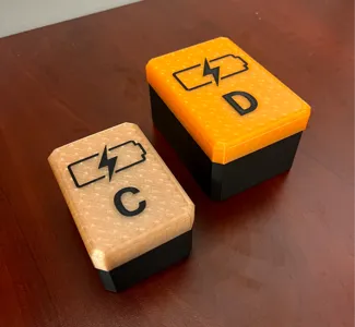 C and D Cell Battery Storage Boxes with Snap Lid