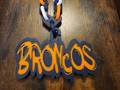 Denver Broncos Graffiti necklace
