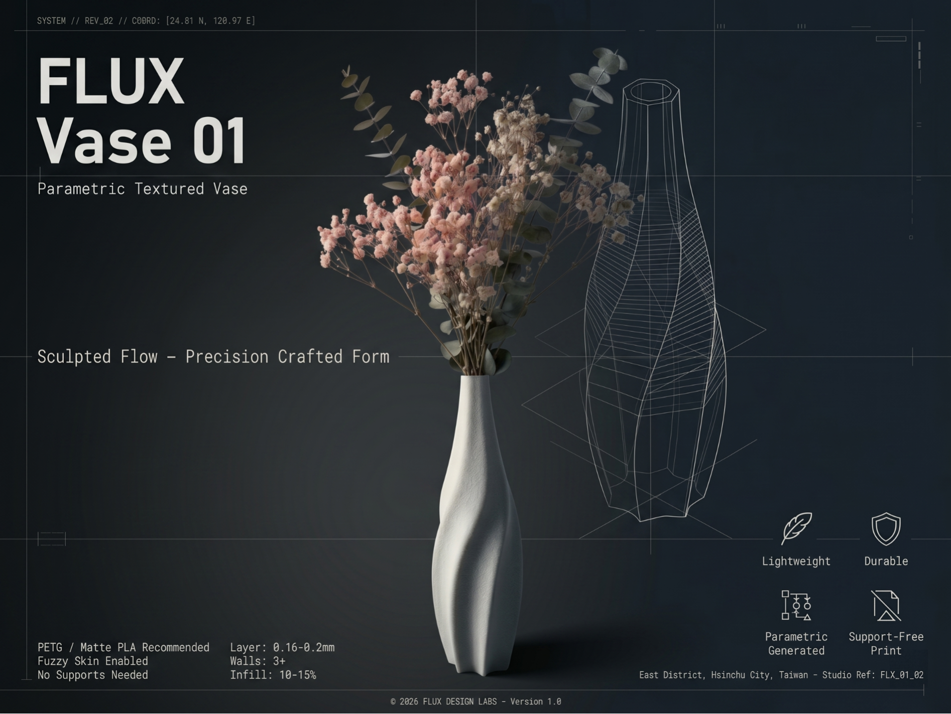 參數化紋理花瓶 | FLUX | Vase 01