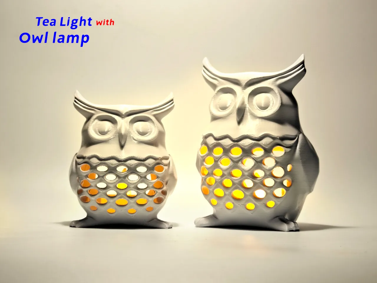 Tea Light with Owl lamp view 2