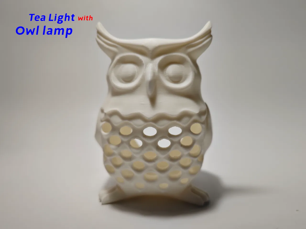 Tea Light with Owl lamp view 4