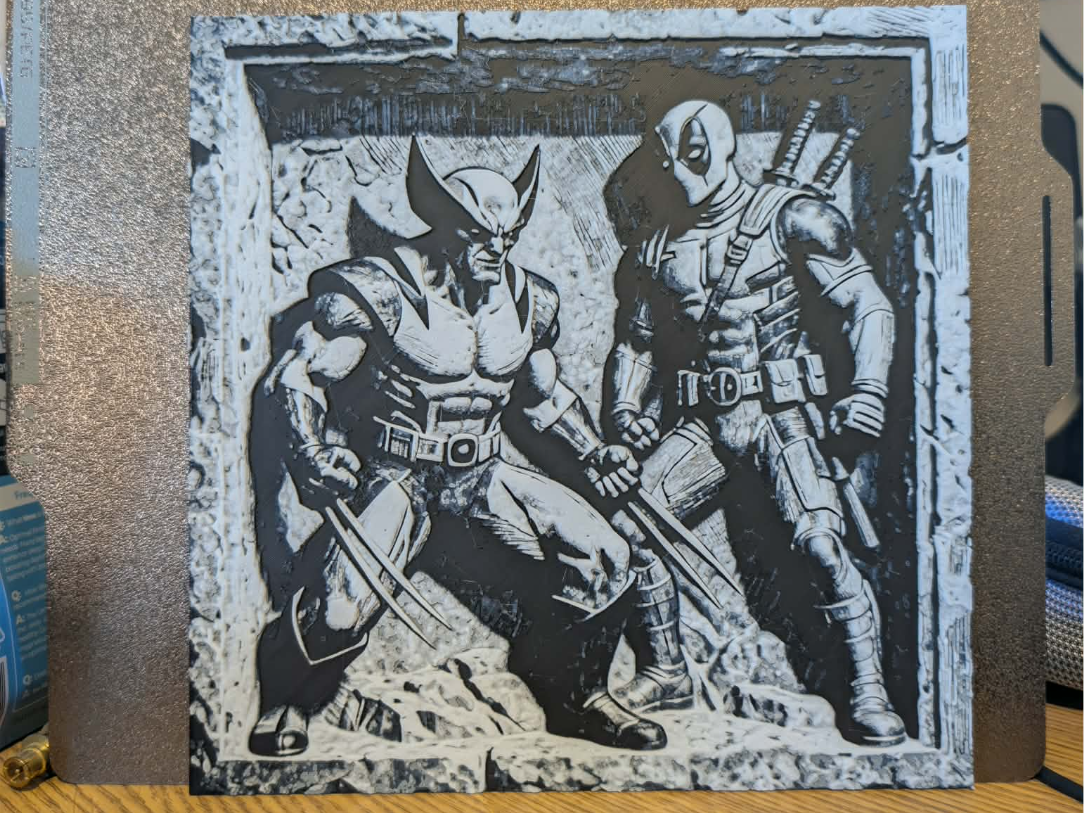 Slate look - deadpool and walverine - hueforge