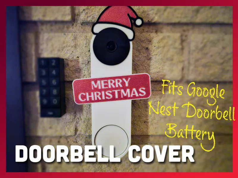 Doorbell cover Santa's hat edition