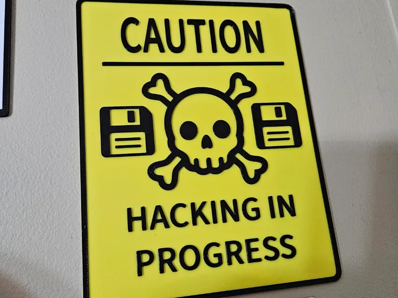 Hacking in Progress Sign
