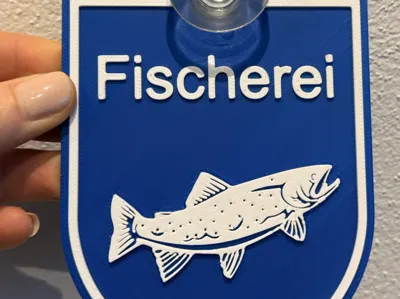 Fishing sign for the car