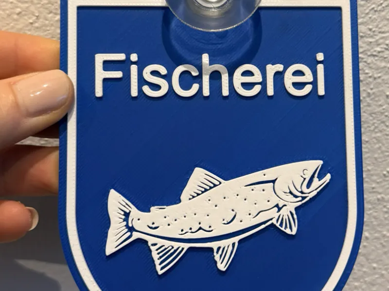 Fischerei-Schild fürs Auto