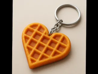 PORTACHIAVI WAFFLE CUORE- HEART WAFFLE KEYCHAIN