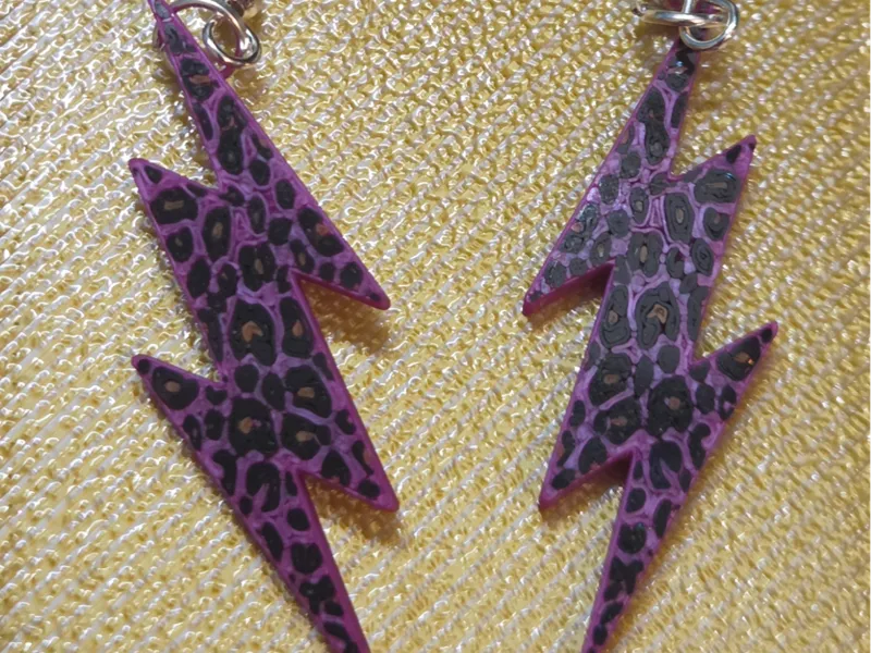 Leopard Lightning bolt earring