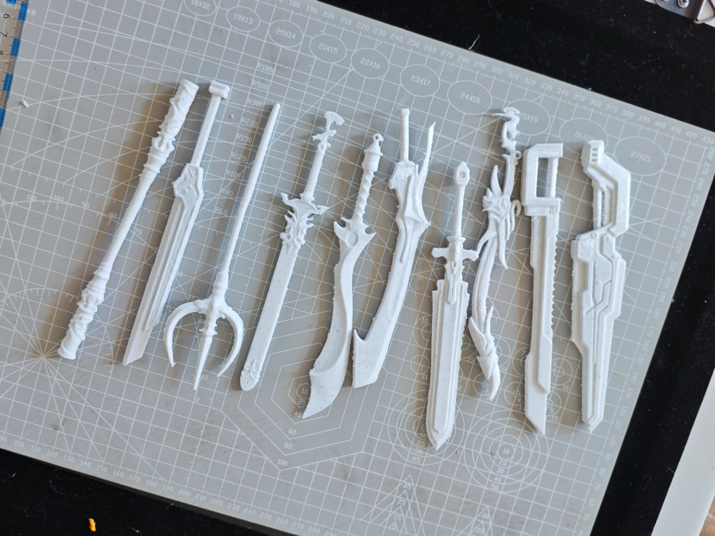 古代武器模型 全套兵器十八般迷你金属摆件刀剑 玩具刀  一键打印 免安装 可以放大 叉
