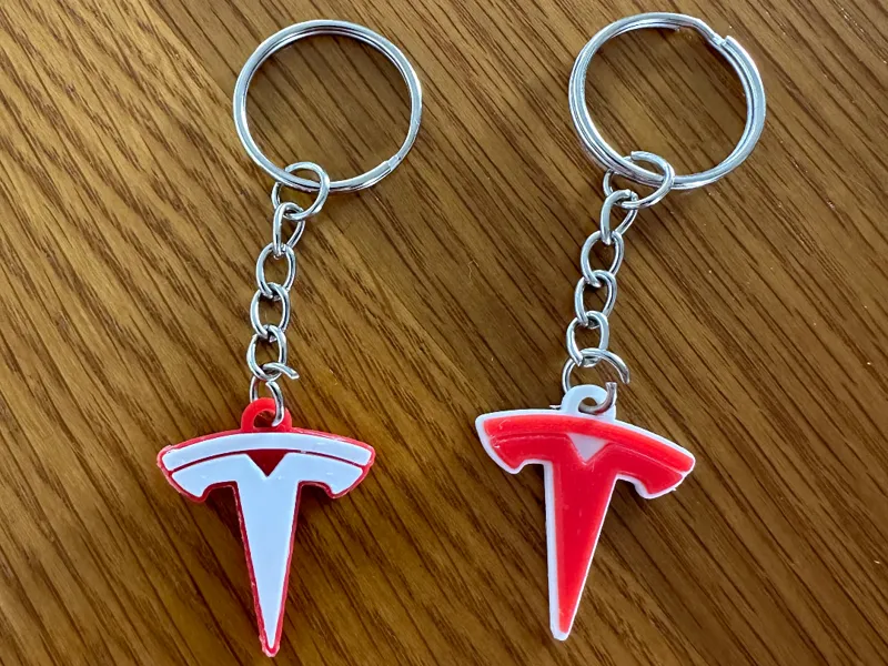 Tesla logo keyring